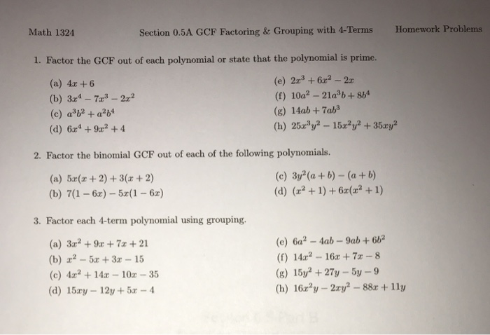 Factoring